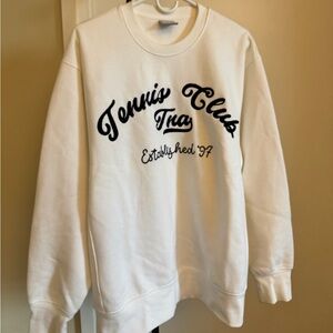 ARITZIA Tennis Club Sweatfleece Boyfriend Crew Sweatshirt